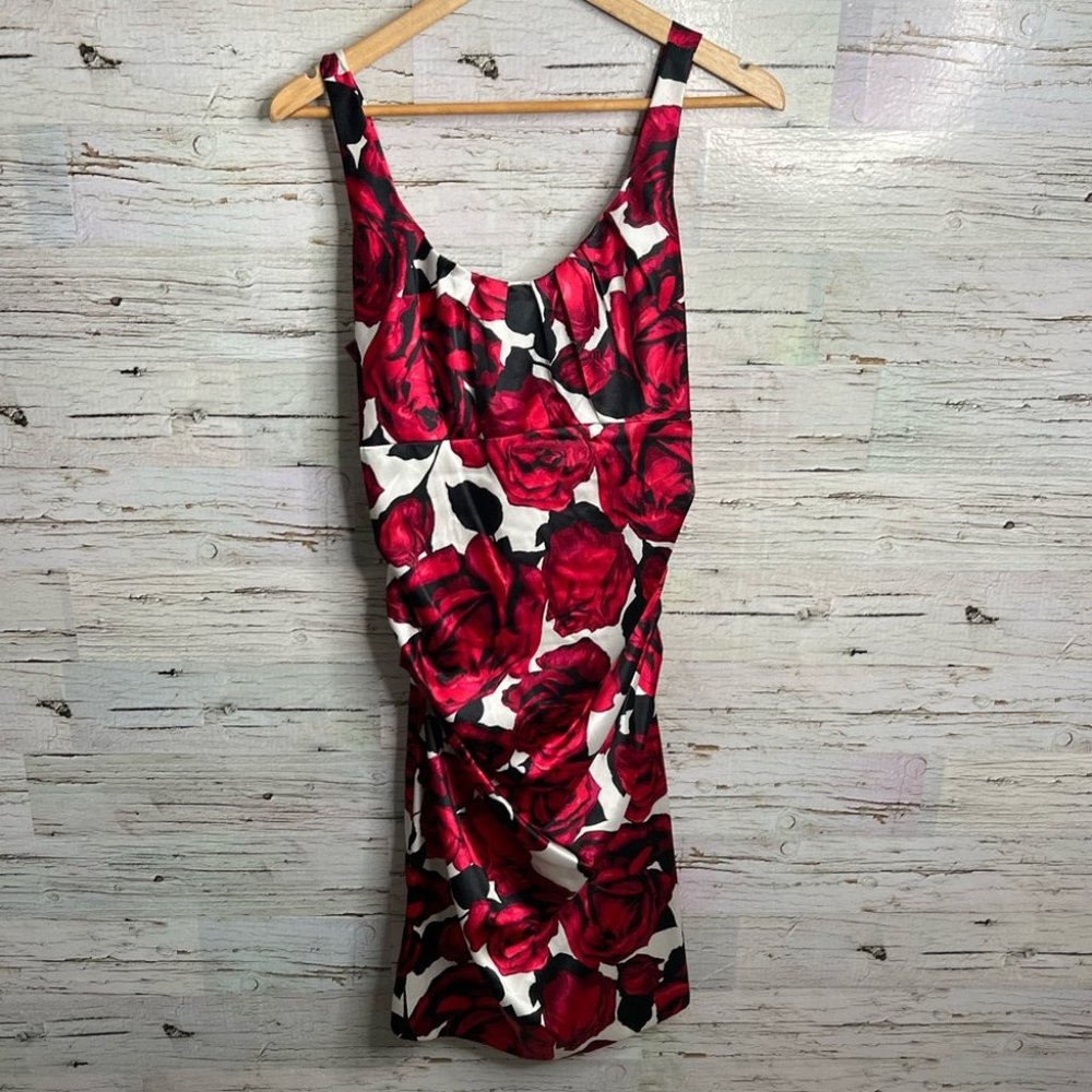Joseph Ribkoff Red Ruched Sheath Dress - Picture 3 of 10